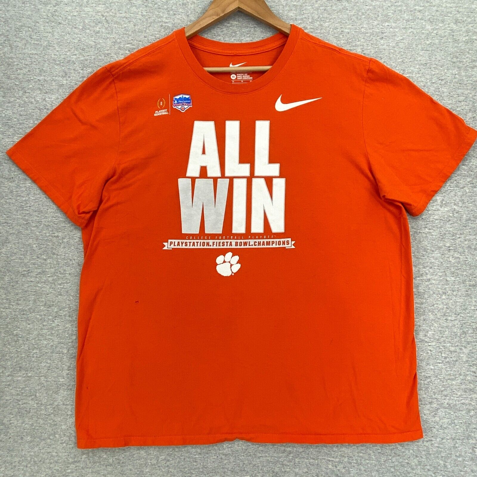 Nike Clemson Tiger Tshirt Mens Extra Large Orange Fiesta Bowl College Football